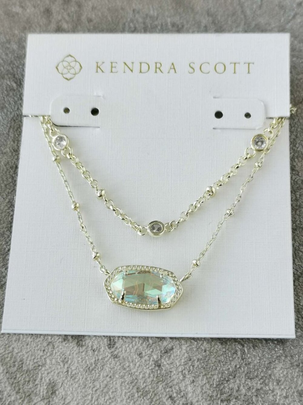 Kendra Scott Gold Dichroic Glass Elisa Necklace Genuine
